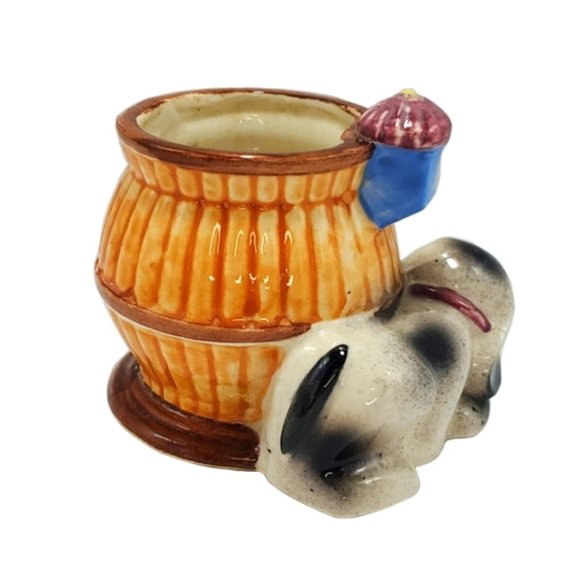 Occupied Japan Planter Sleeping Dog Potbelly Stove - Picture 3 of 7